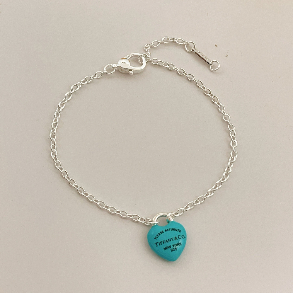 Tiffany & Co. Silver and blue heart bracelet - Picture 4 of 5
